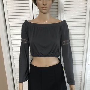 LA Hearts Cropped Top SZ MED NWT